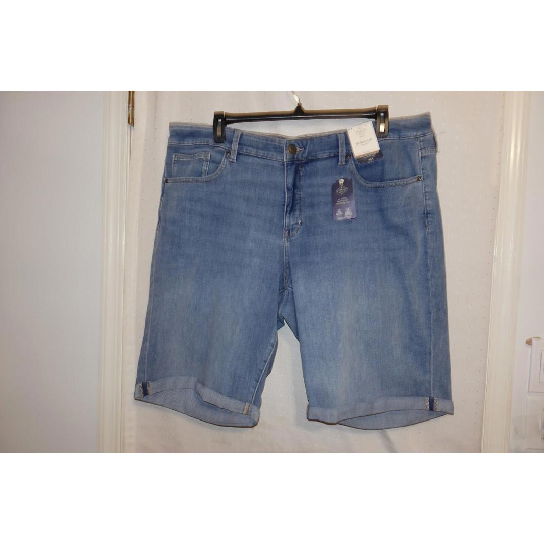 Brand New St Johns Bay Womens Blue Jean Bermuda Shorts Size 22w